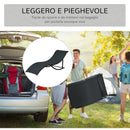 Set 2 Lettini Prendisole Pieghevoli 61x165x63 cm in Alluminio e Textilene Nero