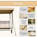 Dondolo da Giardino 3 Posti 172x110x156 cm in Acciaio Marrone