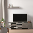 Mobile TV 160x35,6x44 cm con Armadietto e Mensola in Legno Grigio