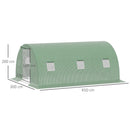 Serra a Tunnel 450x300x200 cm Porta Avvolgibile e 6 Finestre Verde