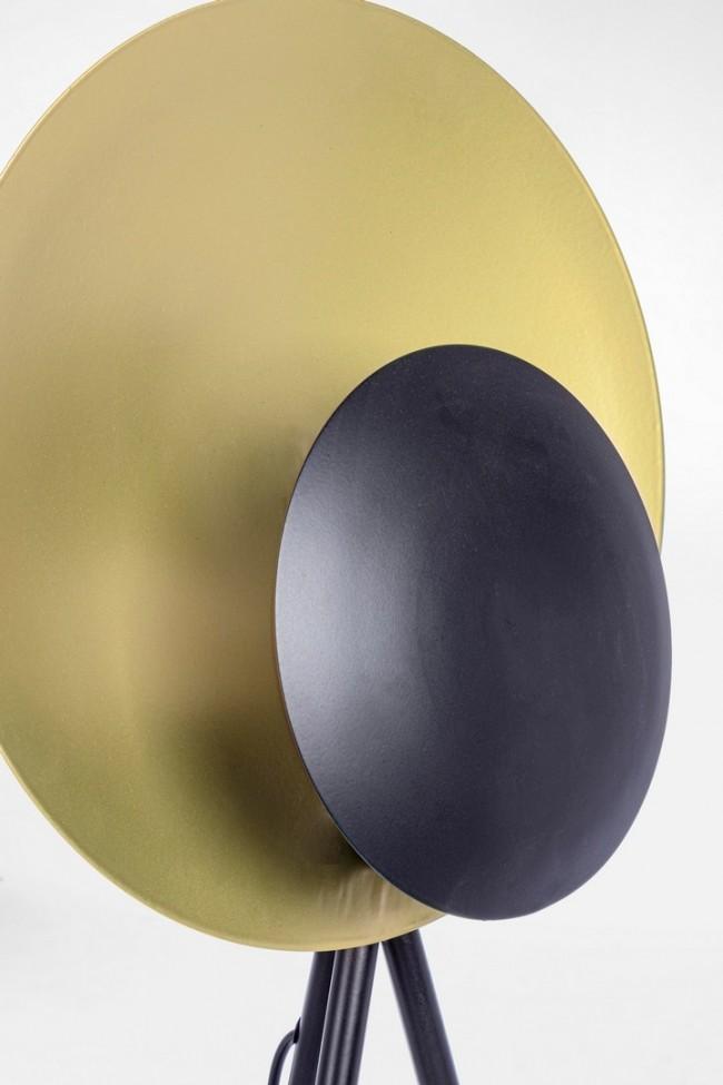 Lampada da Terra Piantana 87x56x155 cm E27 con Treppiede Nero e Oro