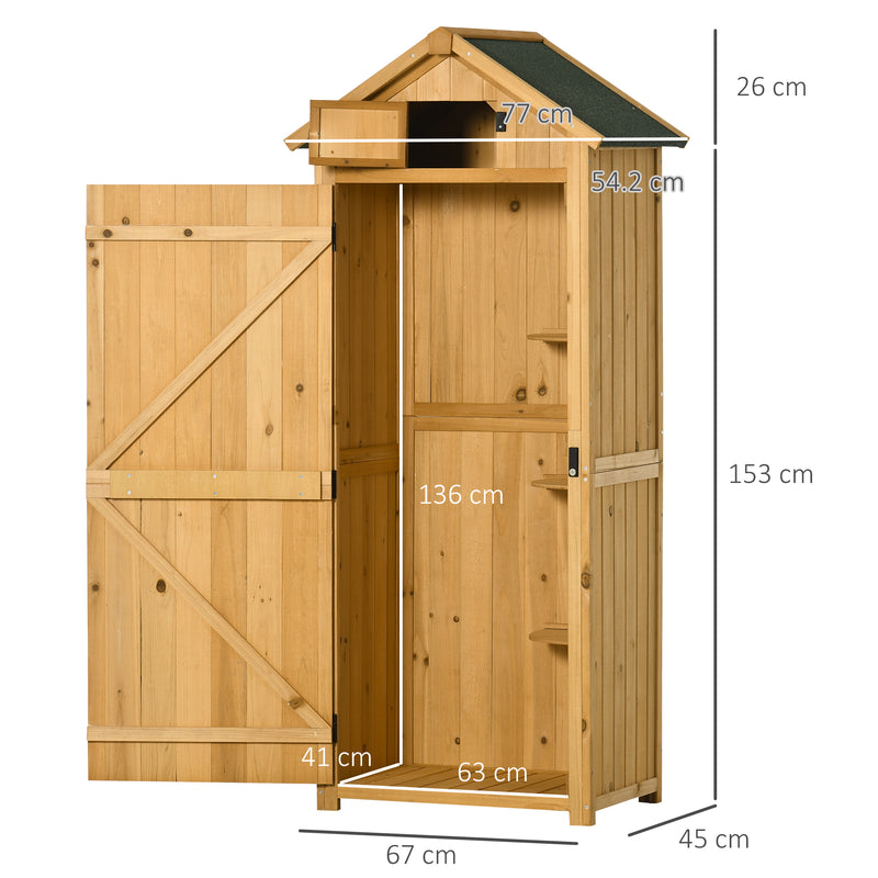 Casetta Box da Giardino Porta Utensili 77x54,2x179 cm in Legno Impermeabile Giallo