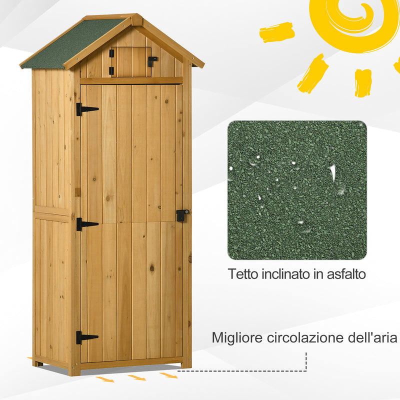 Casetta Box da Giardino Porta Utensili 77x54,2x179 cm in Legno Impermeabile Giallo