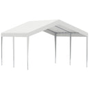 Gazebo da Giardino Garage Portatile 4x4x2,85m in tessuto PE Bianco