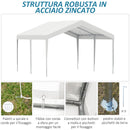 Gazebo da Giardino Garage Portatile 4x4x2,85m in tessuto PE Bianco