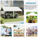 Gazebo da Giardino Garage Portatile 4x4x2,85m in tessuto PE Bianco