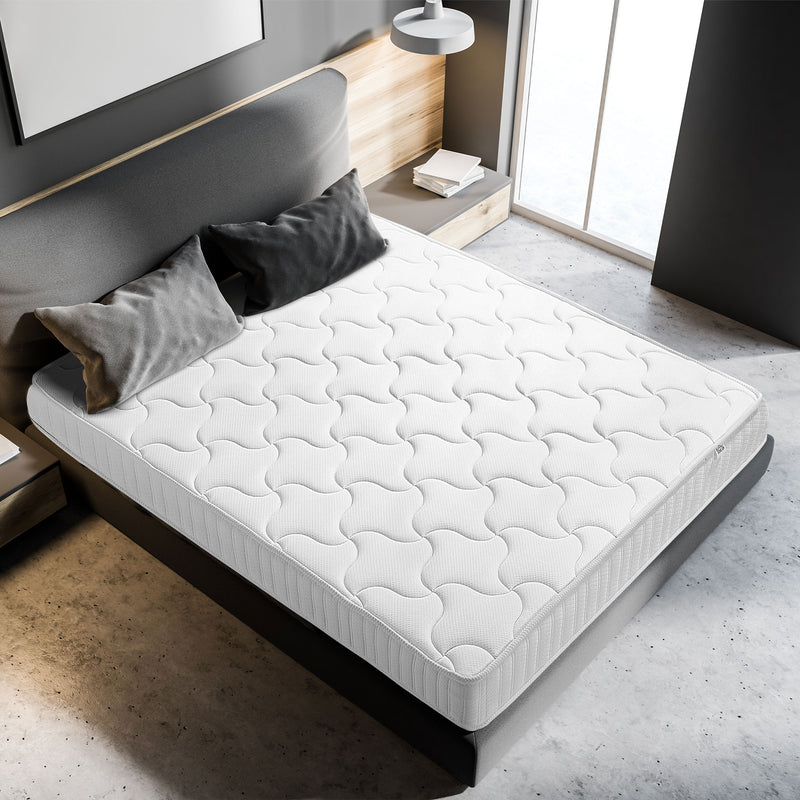 Materasso Memory e Molle Mastrimoniale 160x190 cm H20 Bianco