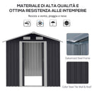Casetta Box da Giardino Porta Utensili 200x150x190 cm in Acciaio Zincato Nero