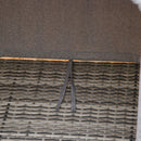 Lettino Prendisole 195x65x40 cm in Rattan Grigio