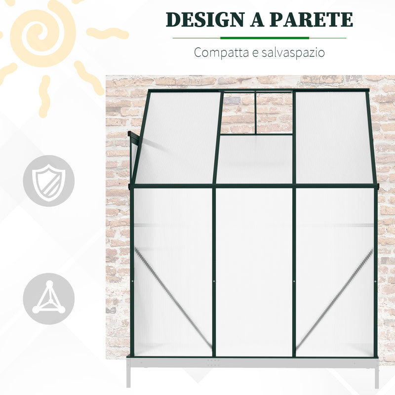 Serra da Parete 192x127x220 cm Porta Scorrevole in Policarbonato Trasparente