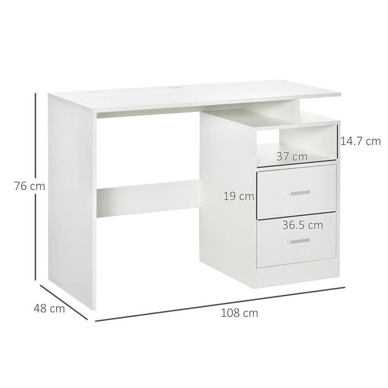 Scrivania da Ufficio 108x48x76 cm in Legno Bianco