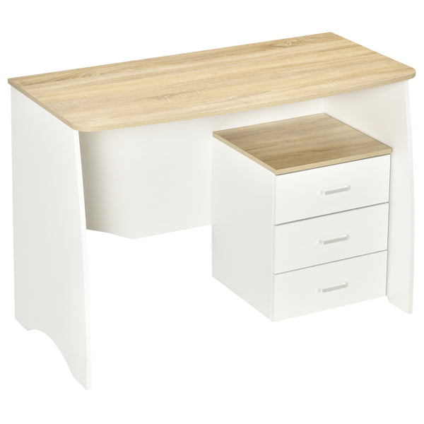 Scrivania da Ufficio 110x55x75 cm con Cassettiera in Legno Bianco prezzo