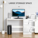 Scrivania da Ufficio 120x60x76 cm con Cassetti in Legno Bianco