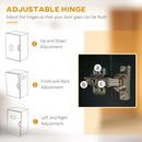 Credenza Alta 2 Ante 3 Ripiani 74,6x35,5x182,5cm in Legno Nero