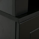 Credenza Alta 2 Ante 3 Ripiani 74,6x35,5x182,5cm in Legno Nero