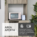 Credenza Moderna Alta 71x41x178 cm in Legno truciolare Grigio