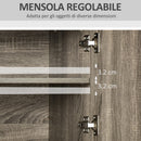 Credenza Moderna Alta 71x41x178 cm in Legno truciolare Grigio