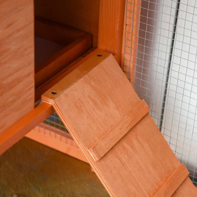 Pollaio con Nido per la Cova e Casetta con Vassoio Estraibile 170x81x110 cm in Legno Arancione