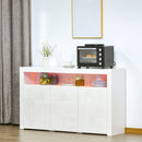Credenza Moderna 3  Ante con Luci LED 155x40x92 cm in Legno Bianco
