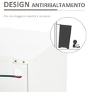 Credenza Moderna 3  Ante con Luci LED 155x40x92 cm in Legno Bianco