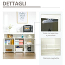 Credenza Moderna 3  Ante con Luci LED 155x40x92 cm in Legno Bianco