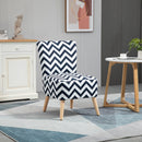 Sedia Imbottita 51x62x81 cm in Tessuto Effetto Lino Blu e Bianco