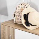 Scarpiera con 3 Ante a Ribalta 1Cassetto 1 Armadietto 84x30x132 cm in  Legno truciolare Rovere/Bianco