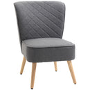 Sedia Imbottita 61x69x85 cm  in Tessuto Effetto Lino Grigio Chiaro