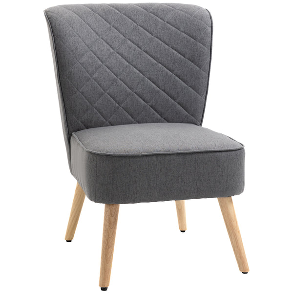 prezzo Sedia Imbottita 61x69x85 cm in Tessuto Effetto Lino Grigio Chiaro