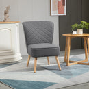 Sedia Imbottita 61x69x85 cm  in Tessuto Effetto Lino Grigio Chiaro