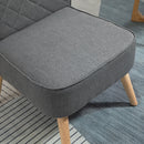 Sedia Imbottita 61x69x85 cm  in Tessuto Effetto Lino Grigio Chiaro