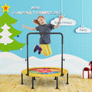 Trampolino Elastico per Bambini Pieghevole Ø102x89-114 cm con Manubrio per Fitness e Gioco Giallo