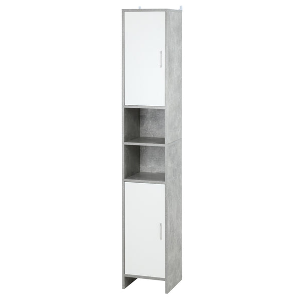 Mobile a Colonna per Bagno 30x30x180 cm in Legno Effetto Cemento Grigio sconto