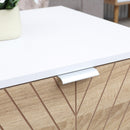 Tavolino Basso con Cassetti 100x50x40 cm in Legno e Metallo Bianco