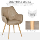 Sedia Imbottita 63x61x84 cm in Similpelle Marrone