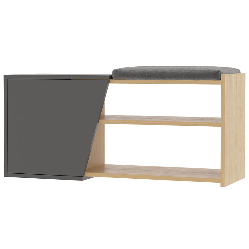 Panca Scarpiera Salvaspazio 104x37x47 cm 8 Paia di Scarpe in Truciolare Rovere e Antracite