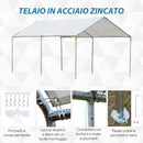 Tendone per Auto 5.95x2.9x2.6m in Acciaio Zincato Bianco