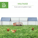Pollaio per Galline 300x800x195 cm in Metallo Zincato con Copertura Argento