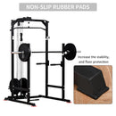 Stazione Fitness Multifunzione 155x118x220 cm in Acciaio Nero