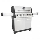 Barbecue a Gas GPL Montana 5 Fuochi + 1 con Fornello Laterale 144x57x114 h cm in Acciaio Grigio