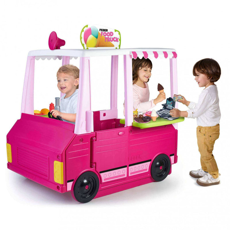 Casetta Gioco per Bambini Food Truck 130x108xh 134,5 h cm in Plastica Multicolor