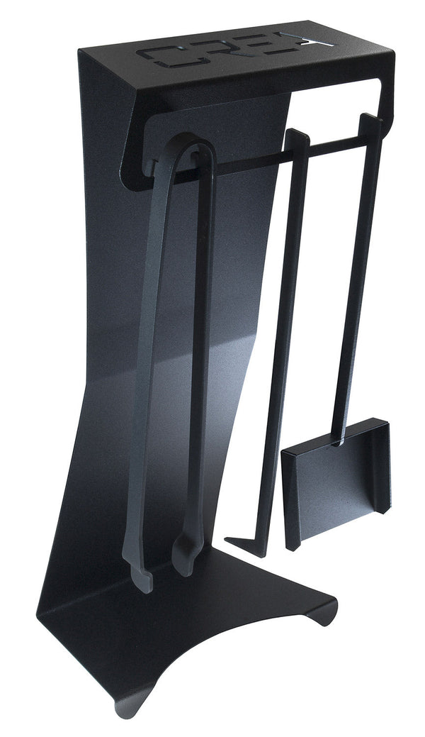 prezzo Set Camino 3 Pezzi con Supporto 290x185x600 cm in Acciaio Crea Puma Nero