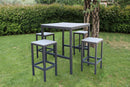 Set Bar Tavolo e 4 Sgabelli Sirio in Alluminio Tortora