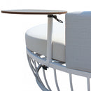 Divano Letto con Tavolino Salvador Ø165x30/60 h cm in Alluminio Bianco