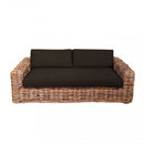 Divano Polinesia 2 Posti con Cuscini 75x194x105 cm in Rattan Marrone