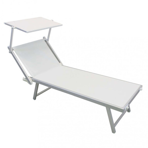 acquista Lettino Prendisole da Giardino Bari 181x61x38 h cm in Alluminio Bianco