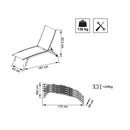 Lettino Prendisole da Giardino Itaca Impilabile 194x71x83 h cm in Alluminio Antracite