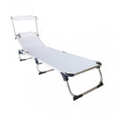 Lettino Prendisole da Giardino Pieghevole Kamp Bianco 188x59x30 cm cm in Alluminio Bianco