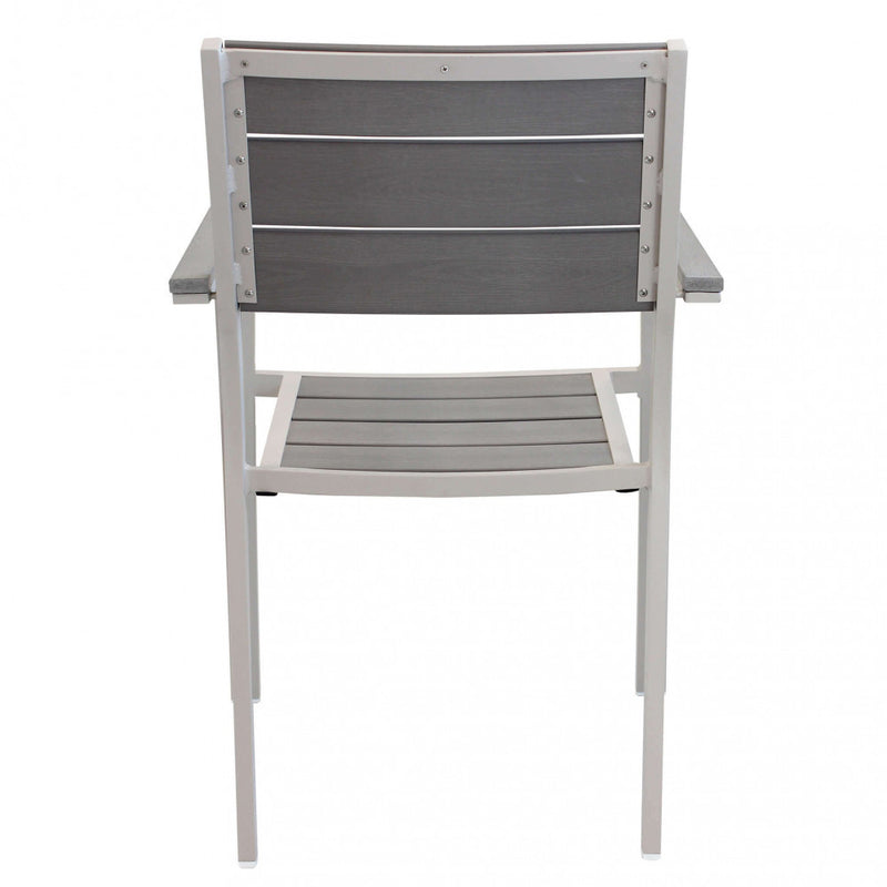 Poltrona Cervia Impilabile 58x58x89 h cm in Alluminio Tortora