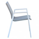 Poltrona Djerba Impilabile 55,5x60x83 h cm in Alluminio Bianco